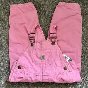 Girls 2t pink flannel lined carhartt bibs